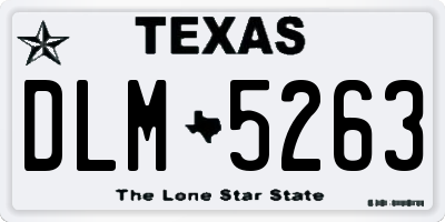 TX license plate DLM5263