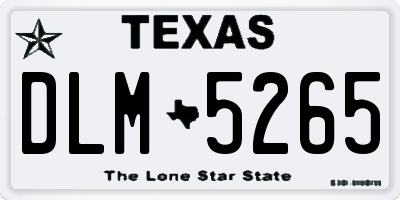 TX license plate DLM5265