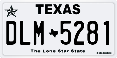 TX license plate DLM5281