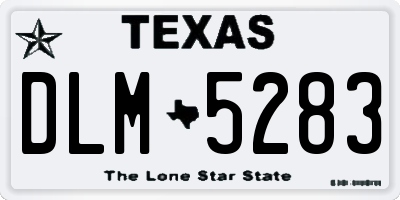 TX license plate DLM5283
