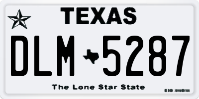 TX license plate DLM5287