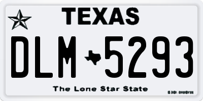 TX license plate DLM5293