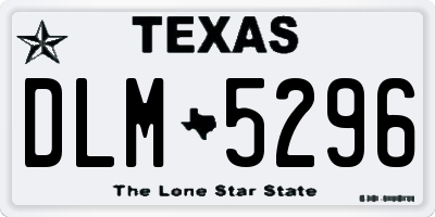 TX license plate DLM5296