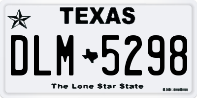 TX license plate DLM5298