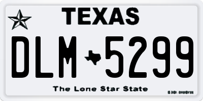 TX license plate DLM5299