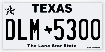 TX license plate DLM5300