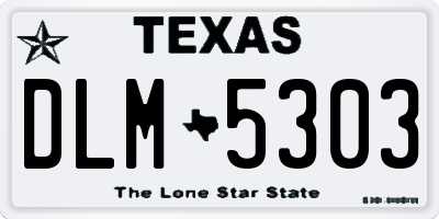 TX license plate DLM5303