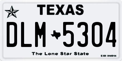 TX license plate DLM5304