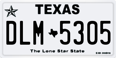 TX license plate DLM5305