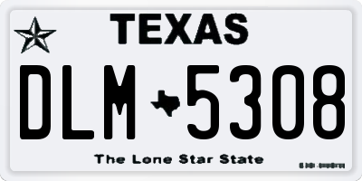 TX license plate DLM5308