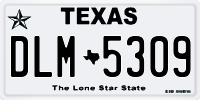 TX license plate DLM5309