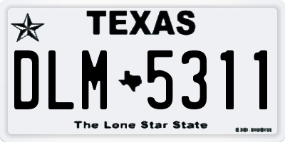 TX license plate DLM5311