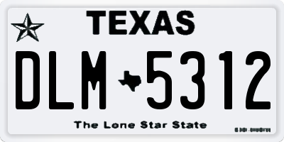 TX license plate DLM5312