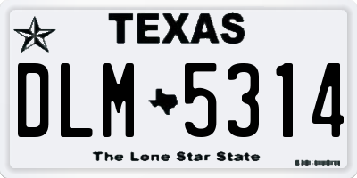 TX license plate DLM5314
