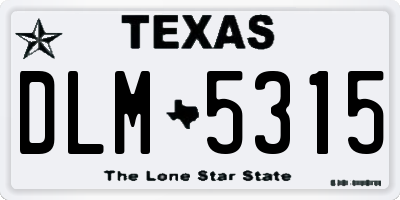 TX license plate DLM5315