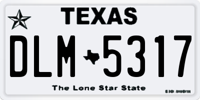 TX license plate DLM5317