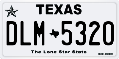 TX license plate DLM5320