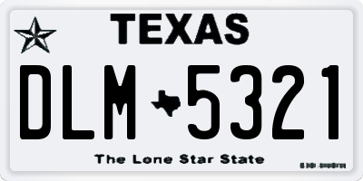 TX license plate DLM5321