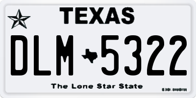 TX license plate DLM5322