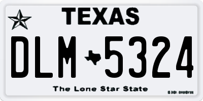 TX license plate DLM5324