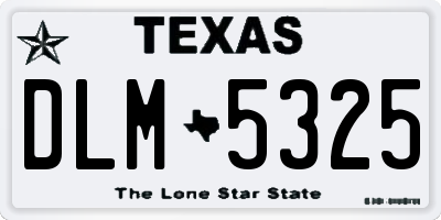 TX license plate DLM5325
