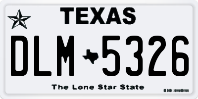 TX license plate DLM5326