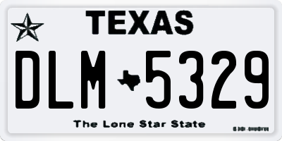 TX license plate DLM5329