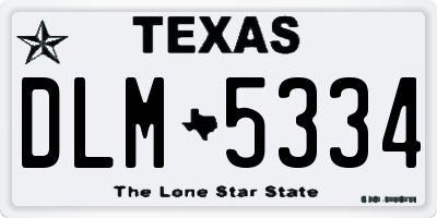 TX license plate DLM5334