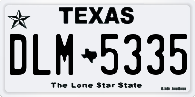 TX license plate DLM5335