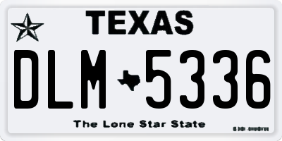 TX license plate DLM5336