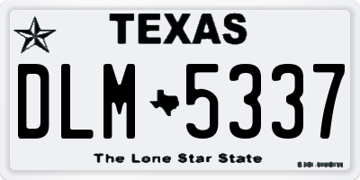 TX license plate DLM5337