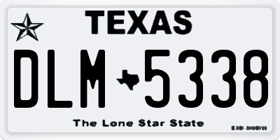 TX license plate DLM5338