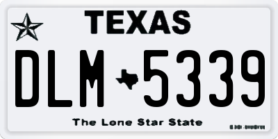 TX license plate DLM5339