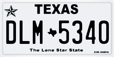 TX license plate DLM5340