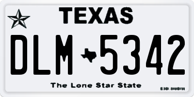 TX license plate DLM5342