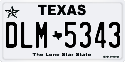 TX license plate DLM5343