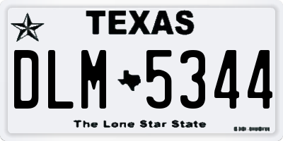 TX license plate DLM5344