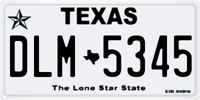 TX license plate DLM5345