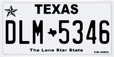TX license plate DLM5346
