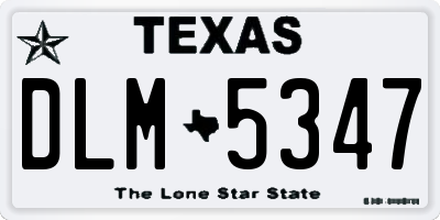 TX license plate DLM5347