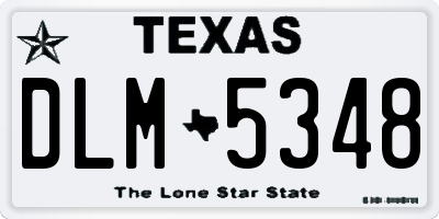 TX license plate DLM5348