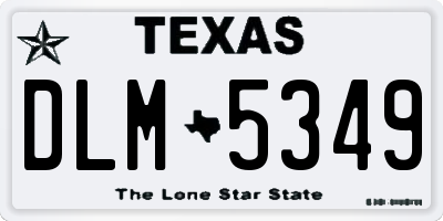 TX license plate DLM5349