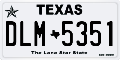 TX license plate DLM5351