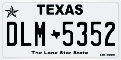 TX license plate DLM5352