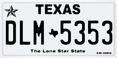 TX license plate DLM5353