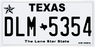 TX license plate DLM5354