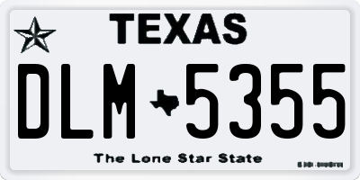 TX license plate DLM5355