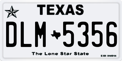 TX license plate DLM5356