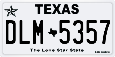 TX license plate DLM5357