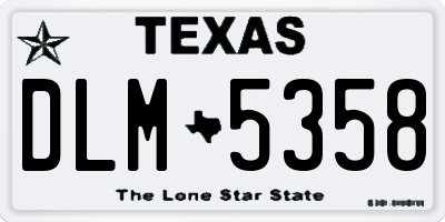 TX license plate DLM5358